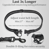 Hands-Free Dog Walking Belt with Bungee Leash and Reflective Waist Pouch Set for Running Jogging and Outdoor Adventures with Dogs (Red)
