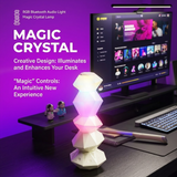 Magic Crystal Sound Lamp with RGB Music Rhythm, Bluetooth Speaker & Remote Control Wand – Ambient Night Light for Gaming Desk, Bedroom, and Home Décor (Green)