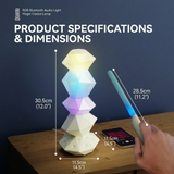Magic Crystal Sound Lamp with RGB Music Rhythm, Bluetooth Speaker & Remote Control Wand – Ambient Night Light for Gaming Desk, Bedroom, and Home Décor (White)