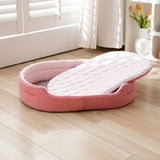 Cooling Ice Silk Pet Bed for Small Dogs and Cats, Breathable Summer Nest with Washable Cushion, Anti-Slip Bottom, Indoor Lounging and Resting (Blue, S(50*37cm))