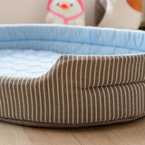 Cooling Ice Silk Pet Bed for Small Dogs and Cats, Breathable Summer Nest with Washable Cushion, Anti-Slip Bottom, Indoor Lounging and Resting (Pink, L(70*58cm))