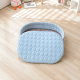 Cooling Ice Silk Pet Bed for Small Dogs and Cats, Breathable Summer Nest with Washable Cushion, Anti-Slip Bottom, Indoor Lounging and Resting (Pink, S(50*37cm))