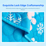 Cooling Pet Mat for Dogs and Cats, Breathable Ice Silk Summer Bed Pad with Non-Slip Base, Washable Comfortable Resting Cushion for Indoor Floors Sofas and Pet Crates (Blue Snowflake & Paw Print, 2XL)