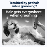 Five-in-One Pet Grooming Vacuum Kit with Clippers, Deshedding Brush and 200cm Hose for Home and Salon Use, White (White)
