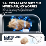 Five-in-One Pet Grooming Vacuum Kit with Clippers, Deshedding Brush and 200cm Hose for Home and Salon Use, White (White)