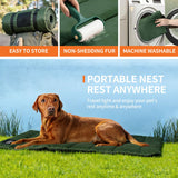 Versatile Waterproof Outdoor Pet Mat for Camping Travel and Home Use with Foldable Portable Design and Anti-Slip Base for Dogs and Cats (DarkGreen)