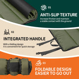 Versatile Waterproof Outdoor Pet Mat for Camping Travel and Home Use with Foldable Portable Design and Anti-Slip Base for Dogs and Cats (DarkGreen)