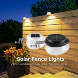 Solar Powered Fence Light with Durable ABS+PC Housing, Monocrystalline Silicon Panel, and Adjustable Mounting Clip for Outdoor Garden, Patio, Deck, and Walkway Illumination in Warm White or Cool White (8PCS, Black Housing‑Cool White Light)