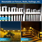 Solar Powered Fence Light with Durable ABS+PC Housing, Monocrystalline Silicon Panel, and Adjustable Mounting Clip for Outdoor Garden, Patio, Deck, and Walkway Illumination in Warm White or Cool White (8PCS, Black Housing‑Cool White Light)
