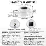 Solar Powered Fence Light with Durable ABS+PC Housing, Monocrystalline Silicon Panel, and Adjustable Mounting Clip for Outdoor Garden, Patio, Deck, and Walkway Illumination in Warm White or Cool White (8PCS, Black Housing‑Warm White Light)