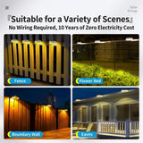 Solar Powered Fence Light with Durable ABS+PC Housing, Monocrystalline Silicon Panel, and Adjustable Mounting Clip for Outdoor Garden, Patio, Deck, and Walkway Illumination in Warm White or Cool White (8PCS, Black Housing‑Warm White Light)