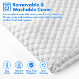 Cooling Pet Sofa Bed for Cats and Dogs, Breathable Ice Silk Bean Fabric with Supportive Edges, Removable Washable Cover, Non-Slip Bottom, Ideal for Summer Lounging in Living Rooms and Bedrooms (Light Grey, 2XL)