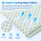 Cooling Pet Sofa Bed for Cats and Dogs, Breathable Ice Silk Bean Fabric with Supportive Edges, Removable Washable Cover, Non-Slip Bottom, Ideal for Summer Lounging in Living Rooms and Bedrooms (Light Grey, L)