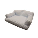 Cooling Pet Sofa Bed for Cats and Dogs, Breathable Ice Silk Bean Fabric with Supportive Edges, Removable Washable Cover, Non-Slip Bottom, Ideal for Summer Lounging in Living Rooms and Bedrooms (Light Grey, M)