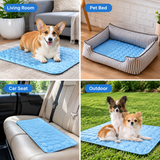Cooling Pet Mat for Dogs and Cats, Summer Heat Relief Bed Pad with Breathable Mesh and Soothing Gel Layer, Ideal for Sofa Floor Crate Car Seat and Outdoor Use (Light Blue, 2XL)