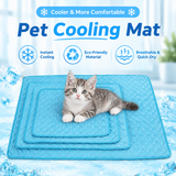 Cooling Pet Mat for Dogs and Cats, Summer Heat Relief Bed Pad with Breathable Mesh and Soothing Gel Layer, Ideal for Sofa Floor Crate Car Seat and Outdoor Use (Light Blue, XS)