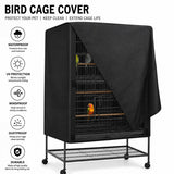 Durable Square Bird Cage Cover for Indoor and Outdoor Use, Waterproof Oxford Fabric Pet Cage Cover for Small Animals, Protects Cages from Dust, Wind, and Sunlight (600D Black Oxford, M)