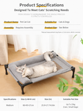 Elevated Pet Cot with Bolster Cushion for Cats and Small Dogs, Breathable Mesh Bed for Indoor Living Room and Bedroom Comfort (Army Green)