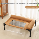 Elevated Pet Cot with Bolster Cushion for Cats and Small Dogs, Breathable Mesh Bed for Indoor Living Room and Bedroom Comfort (Army Green)