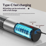 Rechargeable Wine Opener by   Stainless Steel Shell, Cordless Corkscrew & Cork Remover, Gifts for Wine lover- Silver