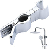 Adjustable Hand Shower Bracket for Slide Bar, Universal  Rail Shower Head Holder Slider Clamp Bathroom Replacement  Degree Rotation Sprayer Holder（Bright Silver）