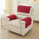 Armchair Arm Cover,Headrest Cover for Recliner Sofa Quilted Chair Arm Cover with Pockets Waterproof Non Slip Sofa Protectors Pet Dog (Red,1 Seater 3pcs)with pockets