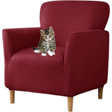 Stretch Chair Covers Banquet Armchair Slipcovers Luxury  Armchair Sofa Covers Chair Slipcover Anti-Slip Furniture Protector for Living Room Friendly for Kids Pets (Red)Excluding sofa