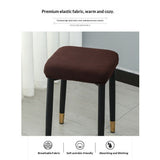 stool cover, 2-piece set, stretched rectangular strip stool cover, jacquard dressing table stool cover, washable counter stool cover, strip stool seat cover with elastic band（Checkered coffee color）