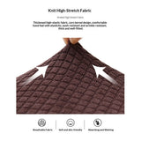stool cover, 2-piece set, stretched rectangular strip stool cover, jacquard dressing table stool cover, washable counter stool cover, strip stool seat cover with elastic band（Checkered coffee color）