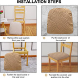 Chair Cover Seats,Removable Washable Dining Upholstered Chair Protector Seat Cushion Slipcovers for Dining Room,Office(sand color,Pack-4)