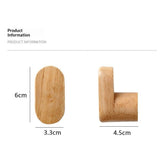 Coat Hooks for Hanging Heavy Duty - 4 Pack Wooden Wooden Hooks Modern Minimalist, Natural Wood Hooks for Hanging Hat, Towel, Robe, Bag, Suitable for Bathroom Bedroom Entryway
