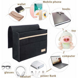Bedside Caddy, Bed Organizer and Power Strip Holder,Versatile Bedside Storage Caddy for Home,Dorm,Bunk,Hospital,Crib Bed (Black)