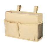 Sofa organizer bedside storage bag, suitable for family, university, dormitory, bunk beds, hospital beds, baby beds, fence (2 beige)