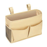 Sofa organizer bedside storage bag, suitable for family, university, dormitory, bunk beds, hospital beds, baby beds, fence (2 beige)