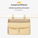 Sofa organizer bedside storage bag, suitable for family, university, dormitory, bunk beds, hospital beds, baby beds, fence (2 beige)