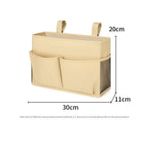 Sofa organizer bedside storage bag, suitable for family, university, dormitory, bunk beds, hospital beds, baby beds, fence (2 beige)