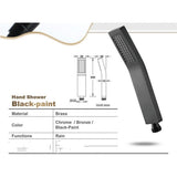 Handheld Shower Head with 1.5-Meter Long Hose Replacement Showerhead for Bathroom Showering System Contemporary Square Style Matte Black Finish（Excluding the bracket）