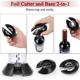 Electric Wine Opener Rechargeable Stainless Steel Automatic Corkscrew Wine Bottle Opener for Wine Lovers, Silver
