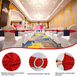 Pack of 10 polyester Chair Sashes Bow Premium Stretch Chair Cover Band with Buckle Slider Universal fits Elastic Dining Chair Ties for Wedding Party Banquet Events Decoration - Red