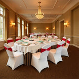 Pack of 10 polyester Chair Sashes Bow Premium Stretch Chair Cover Band with Buckle Slider Universal fits Elastic Dining Chair Ties for Wedding Party Banquet Events Decoration - Red
