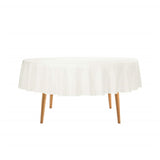 Round Tablecloth - 72 Inch Ivory Round Table Cloth for 24 to 48 Inch Round Tables - Heavy Duty Washable Fabric - for Buffet Table, Holiday Party, Dinner, Wedding & Baby Shower