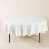Round Tablecloth - 72 Inch Ivory Round Table Cloth for 24 to 48 Inch Round Tables - Heavy Duty Washable Fabric - for Buffet Table, Holiday Party, Dinner, Wedding & Baby Shower
