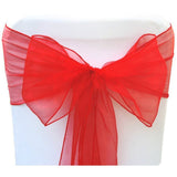 Pack of 15 PCS Chair Sashes Wider Dining Chair Bows Ribbon Tie Back for Wedding Party Birthday Bridal Shower Reception Event Banquet Home Chair Cover Decoration - big red