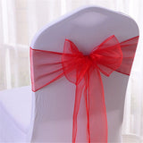 Pack of 15 PCS Chair Sashes Wider Dining Chair Bows Ribbon Tie Back for Wedding Party Birthday Bridal Shower Reception Event Banquet Home Chair Cover Decoration - big red