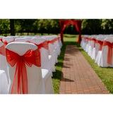 Pack of 15 PCS Chair Sashes Wider Dining Chair Bows Ribbon Tie Back for Wedding Party Birthday Bridal Shower Reception Event Banquet Home Chair Cover Decoration - big red
