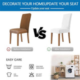 Dining Chair Covers Stretch for Dining Room Set of 2 Chair Slipcovers Protectors, Soft Thick Solid Washable, Taupe, Only Dining Chair Covers