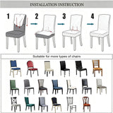 Dining Chair Covers Stretch for Dining Room Set of 2 Chair Slipcovers Protectors, Soft Thick Solid Washable, Taupe, Only Dining Chair Covers