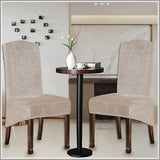 Dining Chair Covers Stretch for Dining Room Set of 2 Chair Slipcovers Protectors, Soft Thick Solid Washable, Taupe, Only Dining Chair Covers