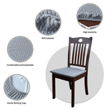 4 PCS-Seat Covers for Dining Room Chair Covers Dining Chair Covers,Kitchen Chair Covers,Removable Washble Dining Room Chair Seat Cover,Chair Slipcovers Protector (Grey,Only chair covers)