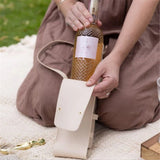 Hide & Drink Single Bottle Wine Riveted Carrier, Handmade from Leather - for Wedding, Birthday, Party and Holiday
